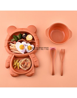 Комплект детски прибори за хранене с купа